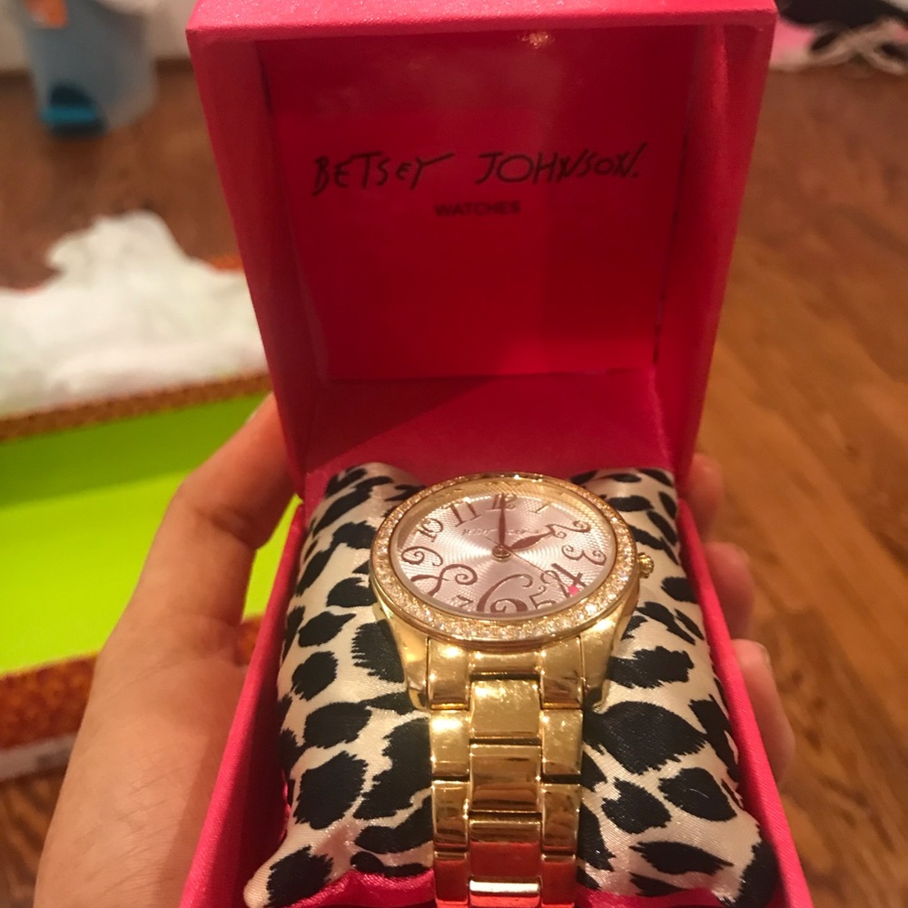 Betsy Johnson Gold Watch original box included